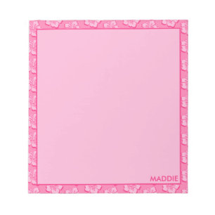 Trendy Preppy Pink Tropical Floral  Notepad