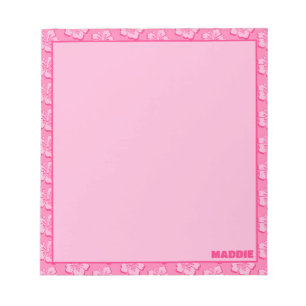 Trendy Preppy Pink Tropical Floral  Notepad