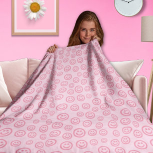 Trendy Preppy Smile Face Blanket