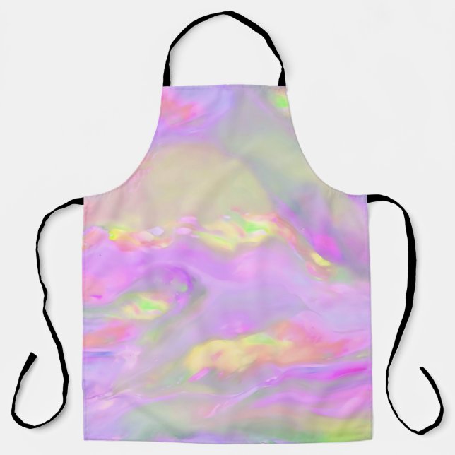 Trendy pretty colourful abstract waves apron (Front)