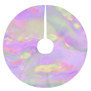 Trendy pretty colourful abstract waves brushed polyester tree skirt