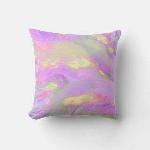 Trendy pretty colourful abstract waves cushion