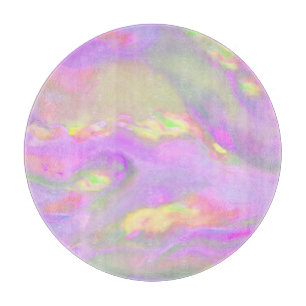 Trendy pretty colourful abstract waves cutting board