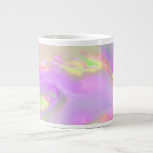 Trendy pretty colourful abstract waves large coffee mug