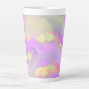 Trendy pretty colourful abstract waves latte mug