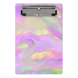 Trendy pretty colourful abstract waves mini clipboard