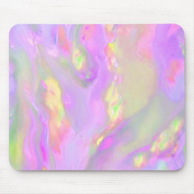 Trendy pretty colourful abstract waves mouse mat (Front)