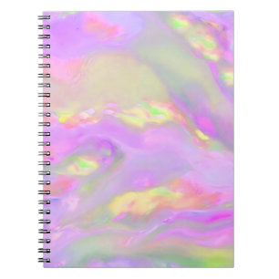Trendy pretty colourful abstract waves notebook