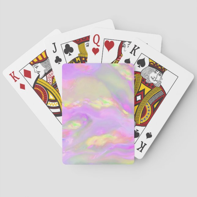 Trendy pretty colourful abstract waves playing cards (Back)