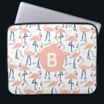 Trendy Princess Flamingo Pattern Monogram Pink Laptop Sleeve<br><div class="desc">Cute flamingos wearing crowns pattern monogrammed laptop sleeve.</div>