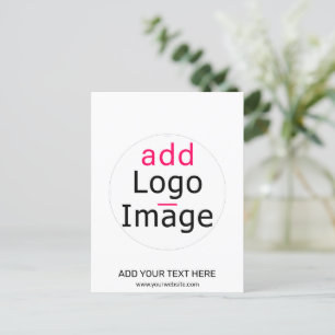 Trendy professional business chic white custom postcard