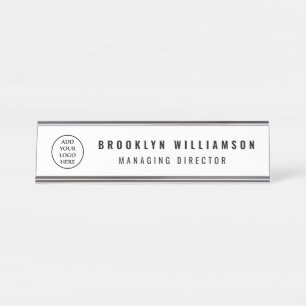 Trendy Professional Business Company Logo Employee Desk Name Plate