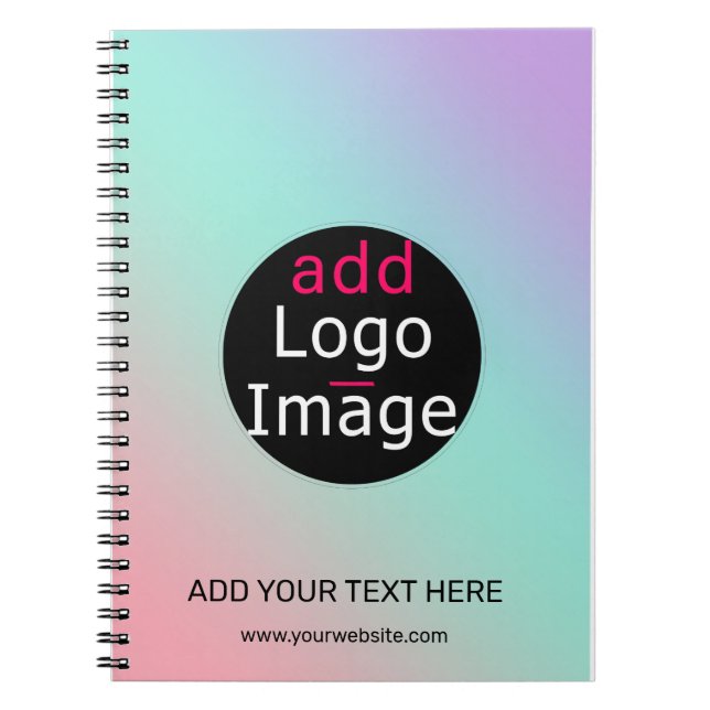 Trendy Professional Business Custom Gradient   Notebook (Front)