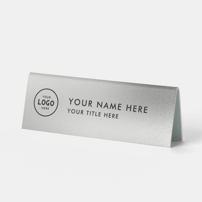 Trendy Professional business logo Desk Nameplate  (Front)