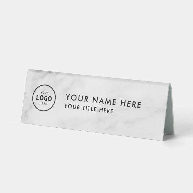 Trendy Professional business logo Desk Nameplate  (Front)