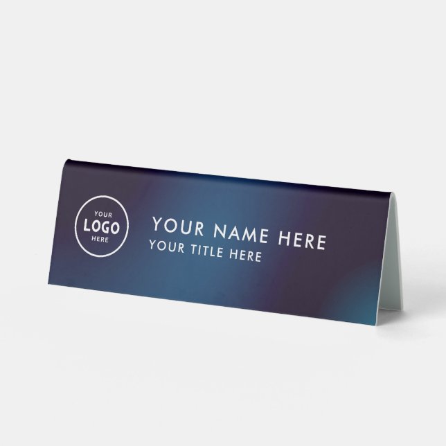 Trendy Professional business logo Desk Nameplate  (Front)