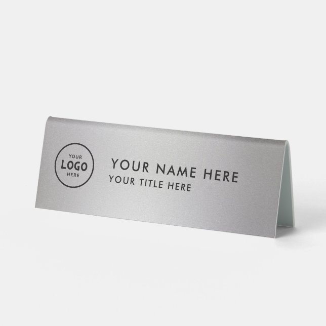 Trendy Professional business logo Desk Nameplate  (Front)