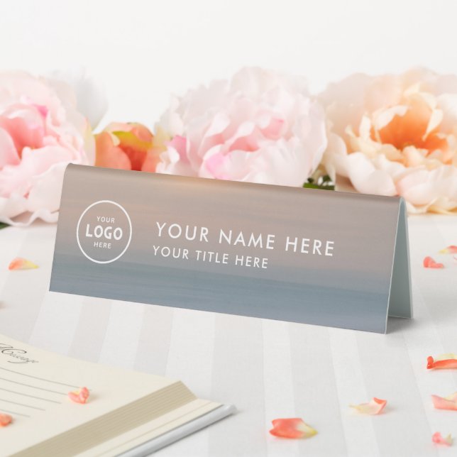 Trendy Professional business logo Desk Nameplate  (In SItu (Wedding))