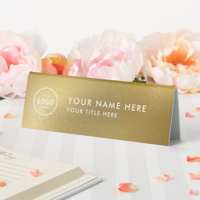 Trendy Professional business logo Desk Nameplate  (In SItu (Wedding))