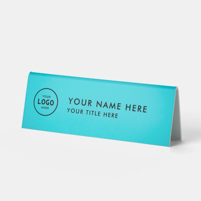 Trendy Professional business logo Desk Nameplate  (Front)