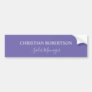 Trendy Professional Chic Periwinkle Colour Modern Bumper Sticker