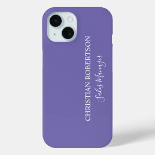 Trendy Professional Chic Periwinkle Colour Modern iPhone 15 Case