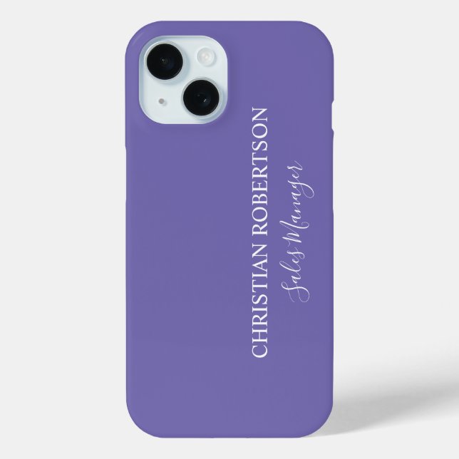 Trendy Professional Chic Periwinkle Colour Modern Case-Mate iPhone Case (Back)