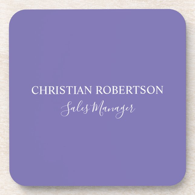 Trendy Professional Chic Periwinkle Colour Modern Coaster (Front)