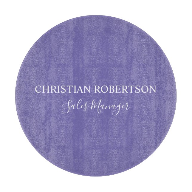 Trendy Professional Chic Periwinkle Colour Modern Cutting Board (Front)