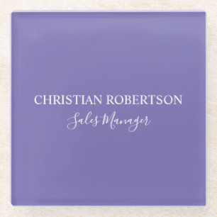 Trendy Professional Chic Periwinkle Colour Modern Glass Coaster
