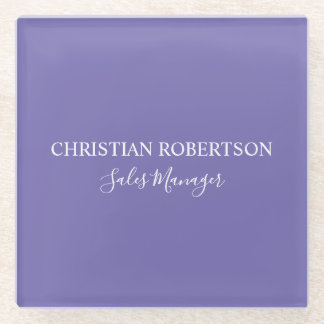 Trendy Professional Chic Periwinkle Colour Modern Glass Coaster