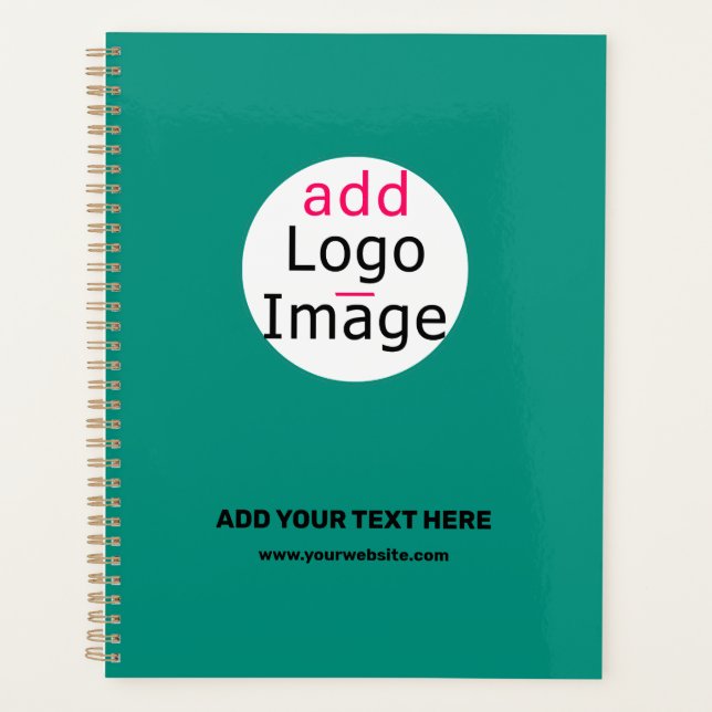 Trendy professional custom brand emerald green planner (Front)