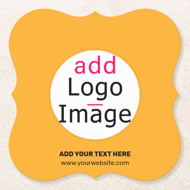 Trendy professional custom logo macaroni & cheese paper coaster (Front)