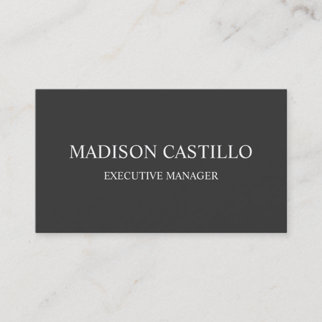 Trendy Professional Elegant Modern Grey Business Card (Front)