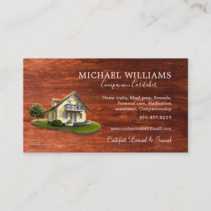 Trendy Professional House Caregiver Services Busin Business Card