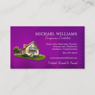 Trendy Professional House Caregiver Services Busin Business Card