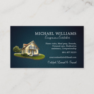 Trendy Professional House Caregiver Services Busin Business Card