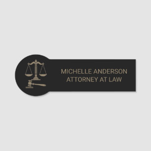 Trendy Professional Lawyer Attorney  Name Tag