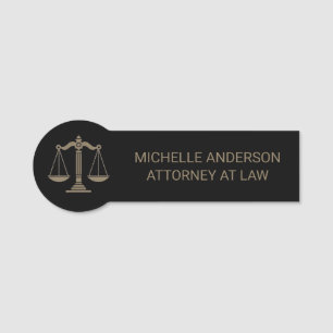 Trendy Professional Lawyer Attorney Name Tag
