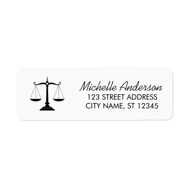 Trendy Professional Lawyer Attorney Return Address (Front)