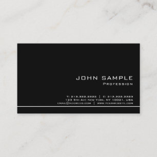 Trendy Professional Modern Black White Semi Gloss Business Card