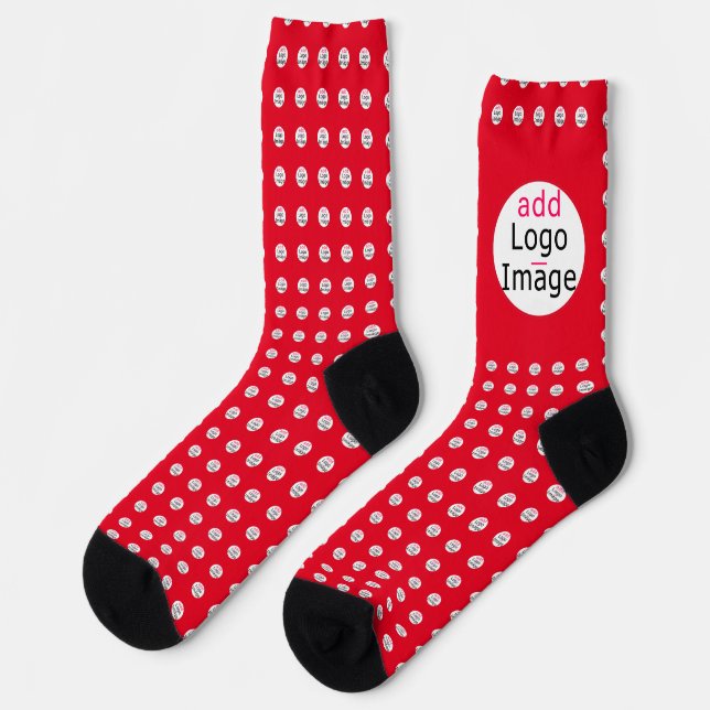 Trendy Professional Modern Chic Customisable Red Socks (Left)