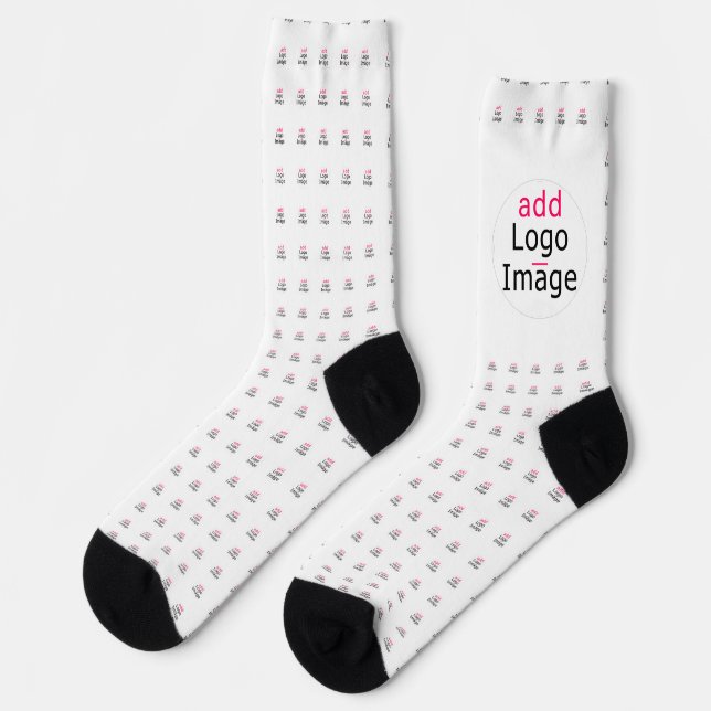 Trendy Professional Modern Chic Customisable White Socks (Left)