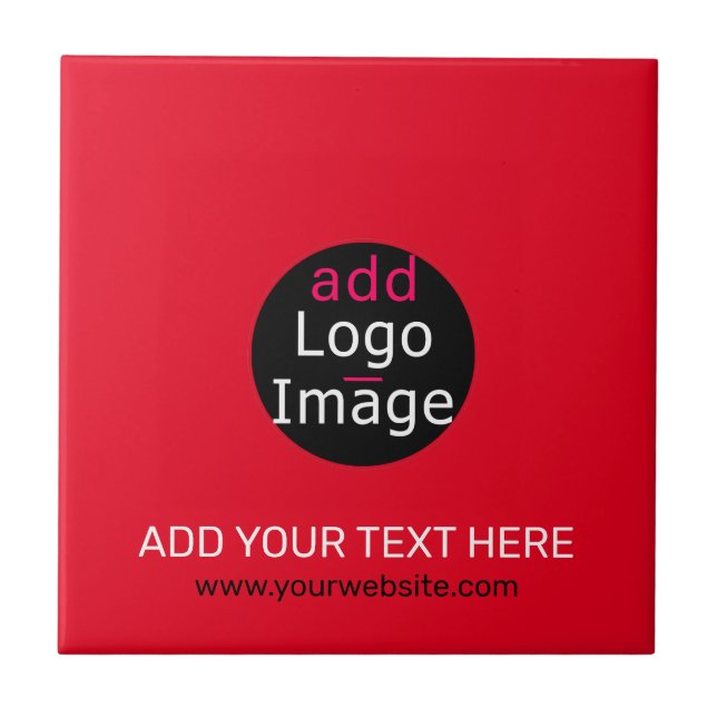 Trendy professional modern customisable brand red tile (Front)