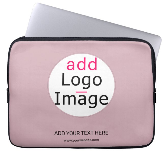 Trendy professional modern customisable dusty rose laptop sleeve (Front)