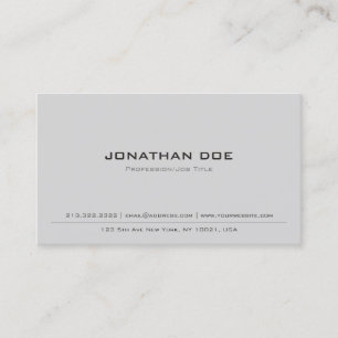 Trendy Professional Modern Elegant Grey Semi Gloss Business Card
