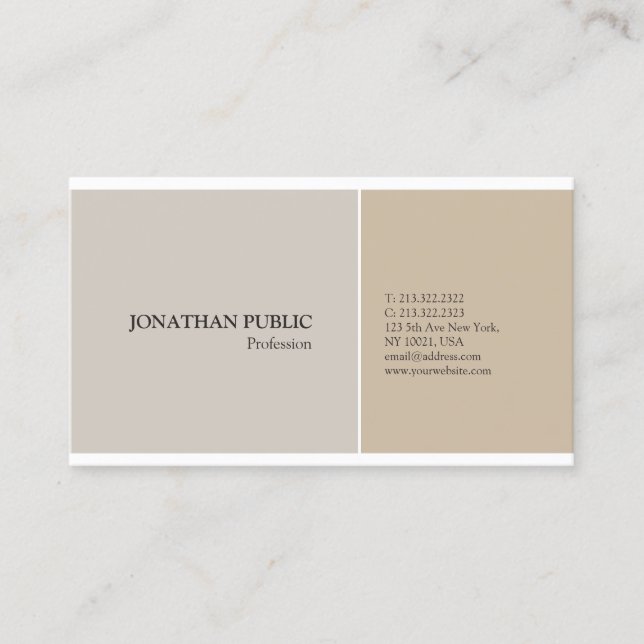 Trendy Professional Modern Elegant Harmonic Colour Business Card (Front)
