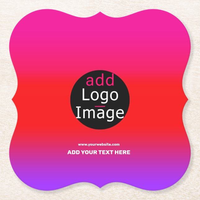 Trendy Professional Party Customisable Magenta Paper Coaster (Front)