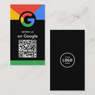 Trendy Professional Scan to Review Google QR Code  Business Card
