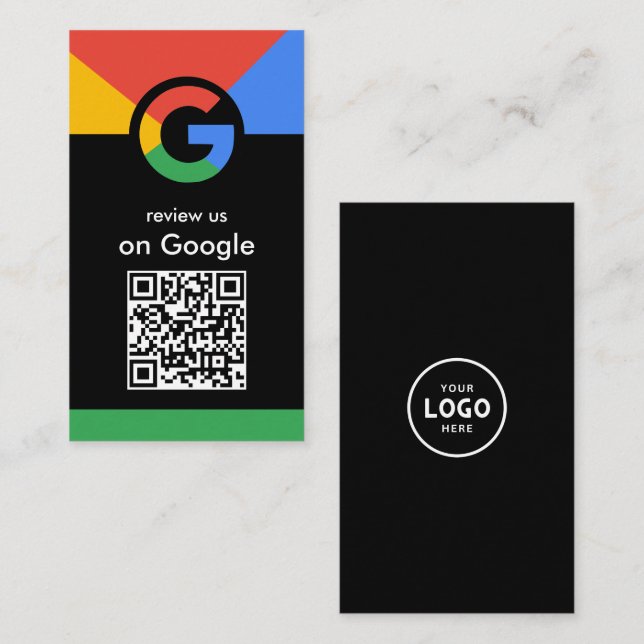 Trendy Professional Scan to Review Google QR Code  Business Card (Front/Back)
